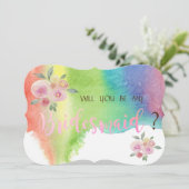 Carte de Demoiselle d'Honneur Fleurs de Splash d'A (Debout devant)