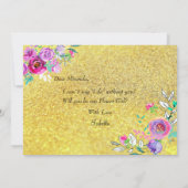 Carte de demoiselle d'honneur fleurs violettes et  (Dos)