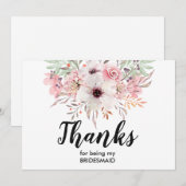 Carte de demoiselle d'honneur | Floral (Devant / Derrière)