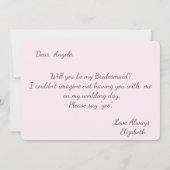 Carte de demoiselle d'honneur florale à l'aquarell (Dos)