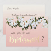 Carte de demoiselle d'honneur florale Magnolia Chi (Devant / Derrière)