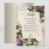 Carte de demoiselle d'honneur Hydrangea violette e (Devant / Derrière)