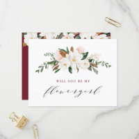 carte de demoiselle d'honneur magnolia bordeaux