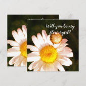 Carte de demoiselle d'honneur Marguerite blanche (Devant / Derrière)