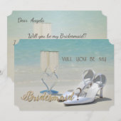 Carte de demoiselle d'honneur Mariage à la plage,  (Devant / Derrière)