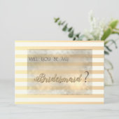 Carte de demoiselle d'honneur moderne chic à rayur (Debout devant)