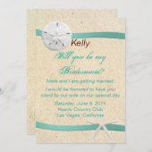 Carte de demoiselle d'honneur pour mariage sur la  (Devant / Derrière)