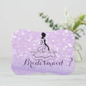 Carte de demoiselle d'honneur silhouette, Bokeh sc (Debout devant)