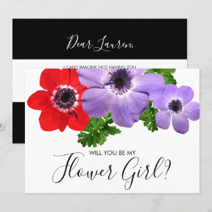 Carte de demoiselle d'honneur Watercolor Be My Flo