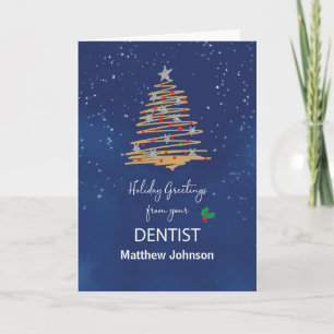 Carte De Dentist Christmas Tree Nom personnalisable