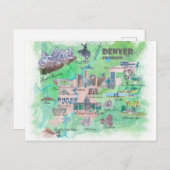 Carte de Denver Colorado Voyage  (Devant / Derrière)