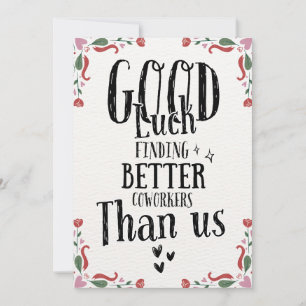 Carte de départ amusante pour les femmes hommes, l