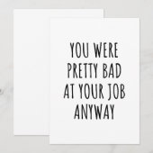 Carte de départ de collègue Carte de départ de col (Devant / Derrière)