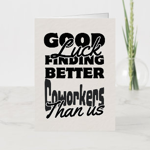 Carte de départ de collègue drôle, aller humoristi