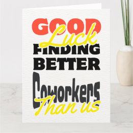 Carte de départ de collègue drôle, aller humoristi