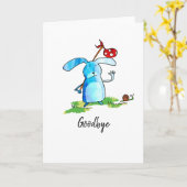 Carte de départ de lapin (Fleur jaune)