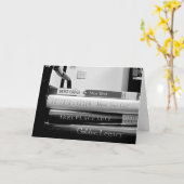 Carte de départ et de retraite de la bibliothécair (Fleur jaune)