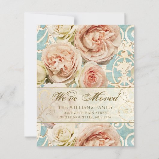 Carte de déplacement Budget Vintage Rose Rose Rose (Devant)