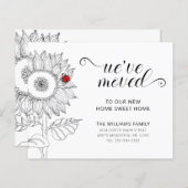 Carte de déplacement budgétaire Sunflower Red Lady (Devant / Derrière)