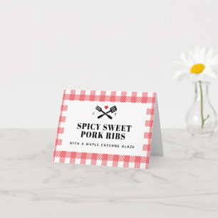 Carte de description Red Pique Plaid I Do BBQ
