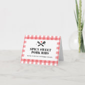 Carte de description Red Pique Plaid I Do BBQ (Devant)