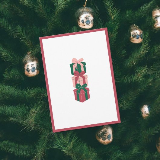Carte de design boîte cadeau de vacances rouge et