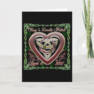 Carte de design cœur celtique pour mariage/anniver