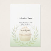 Carte de design de cupcake à feuillage pastel subt (Dos)