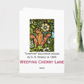 Carte de design de jardin à fleurs vintages (Dos)