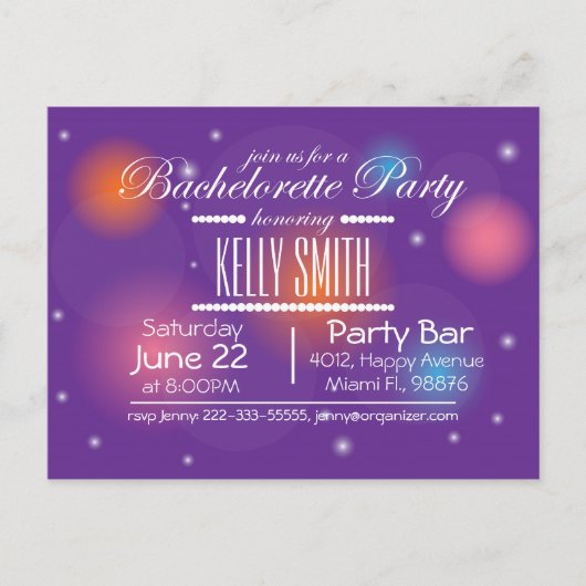 Carte de design de la fête de Bachelorette (Devant)