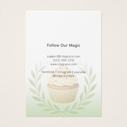 Carte de design de subtile Pastel Foliage Cupcake (Dos)