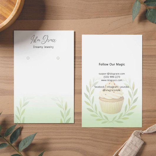 Carte de design de subtile Pastel Foliage Cupcake