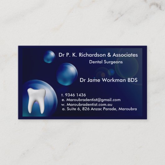 Carte de design Dental Art Blue Buble (Devant)