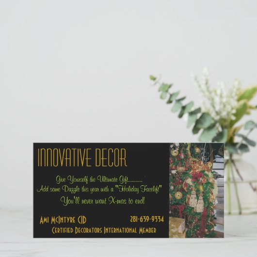 Carte de design d'intérieur (Debout devant)