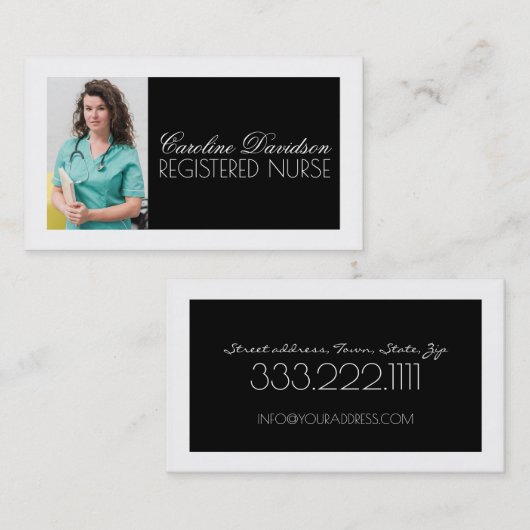 Carte de design en noir et blanc (Devant / Derrière)