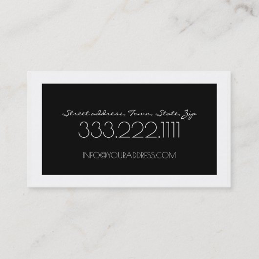 Carte de design en noir et blanc (Dos)