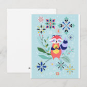 Carte de design festive raton laveur (Devant / Derrière)