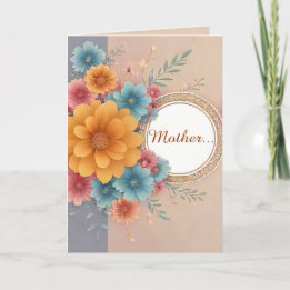 Carte de design floral avec poème pour la fête des