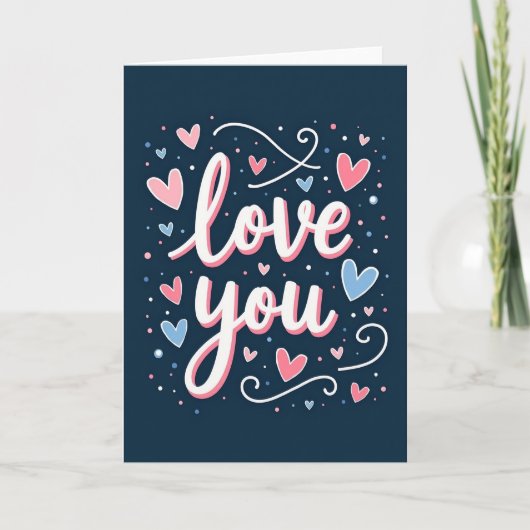 Carte de design graphique « Je t'aime » (Devant)