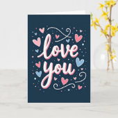 Carte de design graphique « Je t'aime » (Fleur jaune)