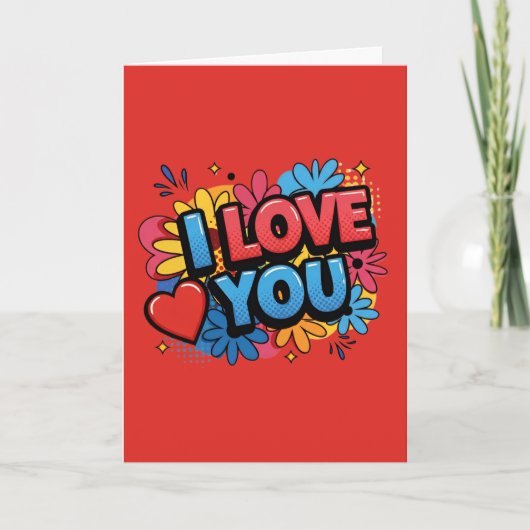 Carte de design Pop Art 'Je t'aime' (Devant)