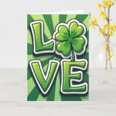 Carte de design vert Lucky Love (Fleur jaune)