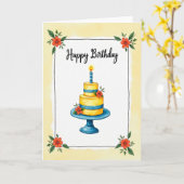 Carte de dessert de célébration (Fleur jaune)