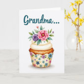 Carte de dessert de grand-mère douce (Fleur jaune)
