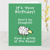 Carte de dessin animé de mouton (Fleur jaune)