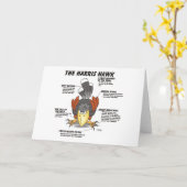 Carte de dessin animé Harris Hawk (Fleur jaune)