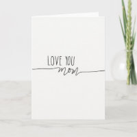 Carte de dessin au trait simple pour maman
