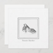 Carte de dessin de chat court tacheté à l'intérieu (Devant / Derrière)