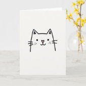 Carte de dessin de chaton mignon (Fleur jaune)