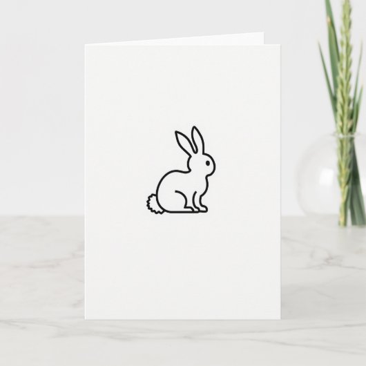 Carte de dessin de contour de lapin (Devant)